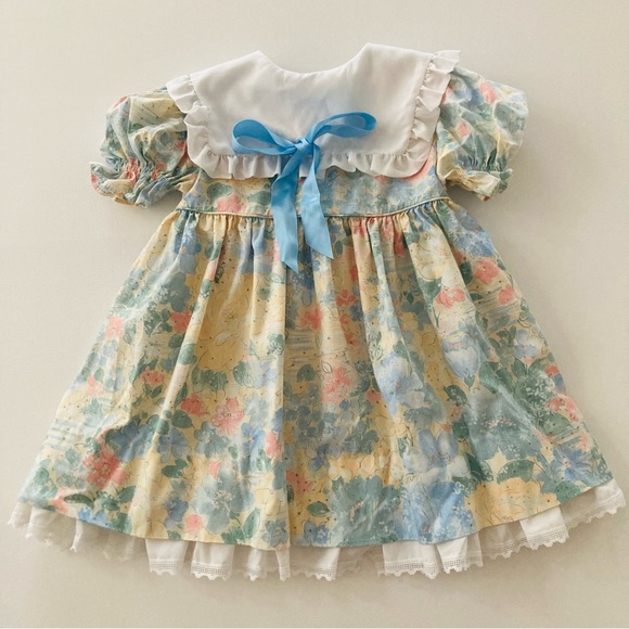 Dresses Vintage Bryan Usa 4t Toddler Girl Pastel Floral Lace Dress